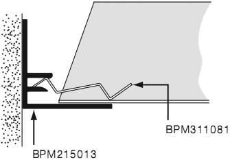 Примыкание к стене на алюминиевый угловой молдинг BPM215013